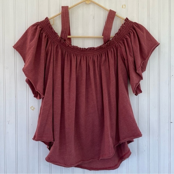 Free People We the Free Rust Red Fast Cane Halter Tank Top Oversized Size XS - Picture 2 of 8